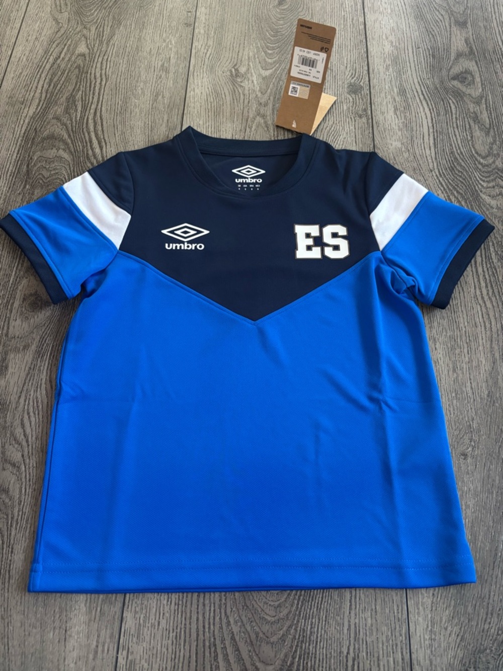 Umbro Blue Navy & White Kids Soccer Jersey